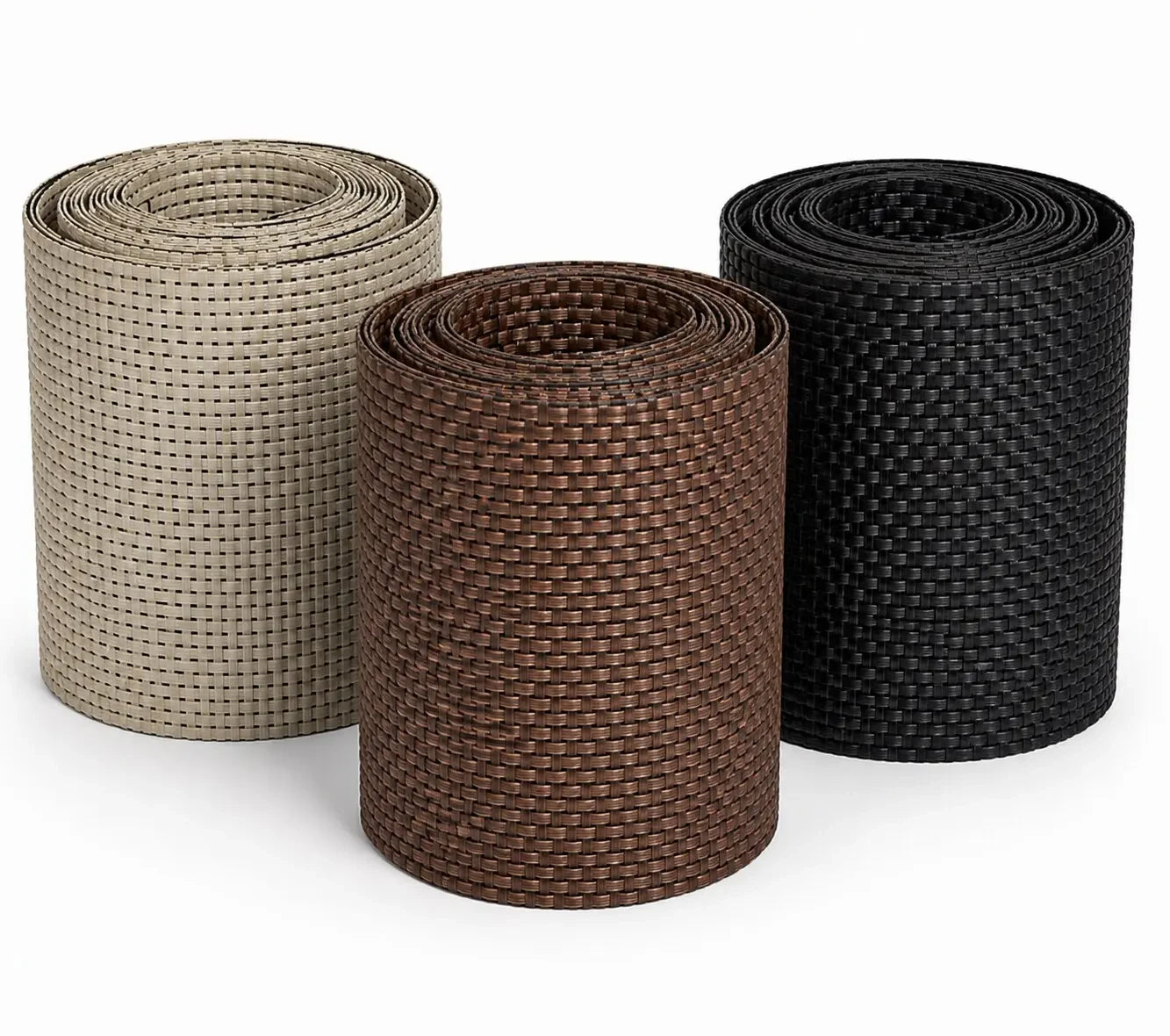 Rolled Porch Potty CORE wraps in beige, brown, and black
