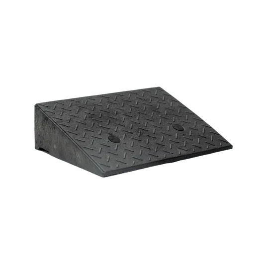 Black Porch Potty Ramp with a textured non-slip surface