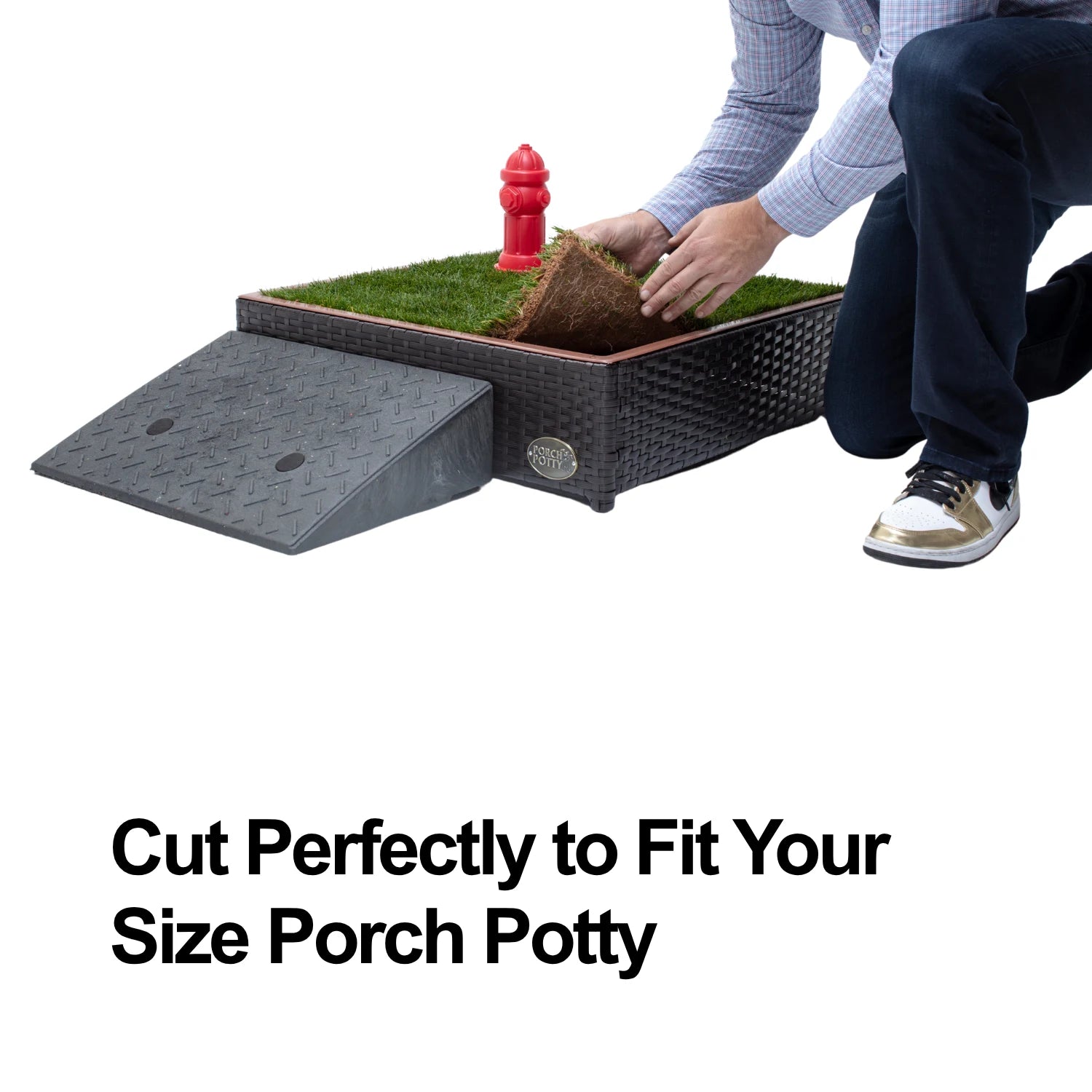 Placing live sod into a Porch Potty